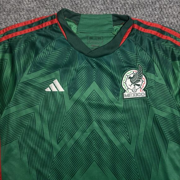 Adidas Mexico Jersey Home 2022-23 Green Men’s Size 2XL Slim Fit HD6899 - Picture 3 of 6
